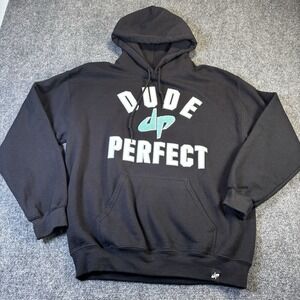 Dude Perfect Hooded Sweatshirt Men's Medium Black Streetwear‎ Pullover Hoodie